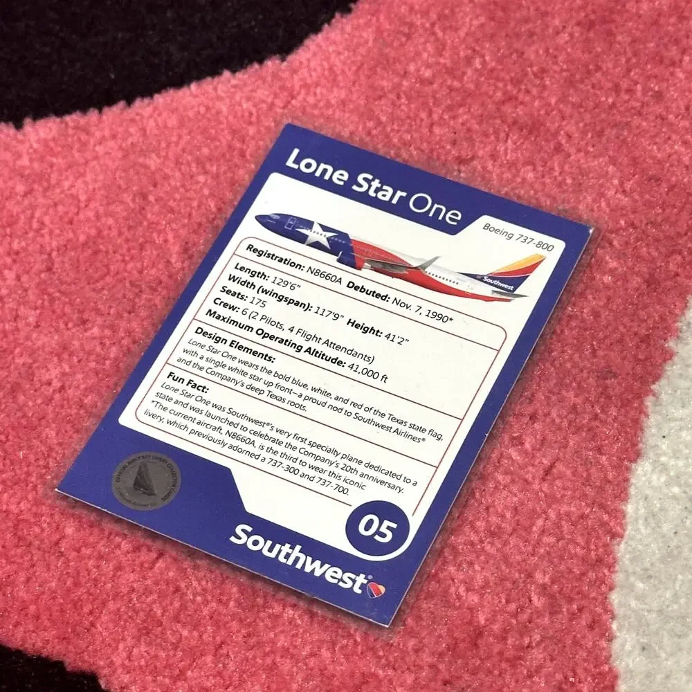 Southwest Trading Card #5 – Lone Star One Boeing 737-800 – As Pictured